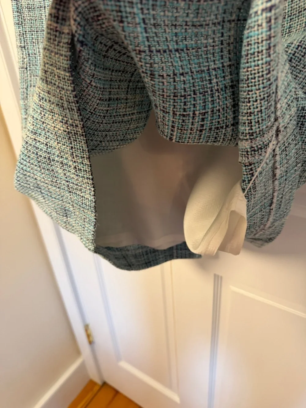 Grace Elements Tweed Pencil Skirt in Teal Blues Mix